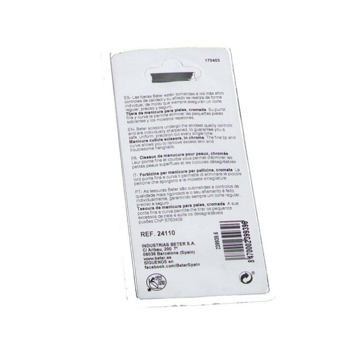 Beter Mcure Cuticle Curved Chrome Scisor 9cm