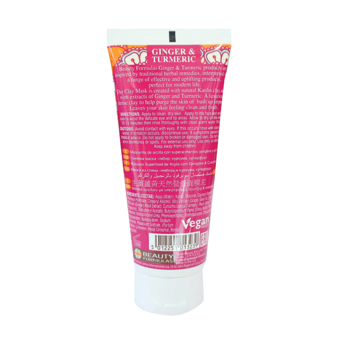 Beauty Formulas Ginger & Turmeric Superfood Clay Mask 100ml