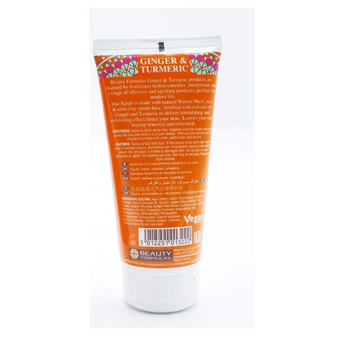 Beauty Formulas Ginger & Turmeric Superfood Facial Scrub 150 ml