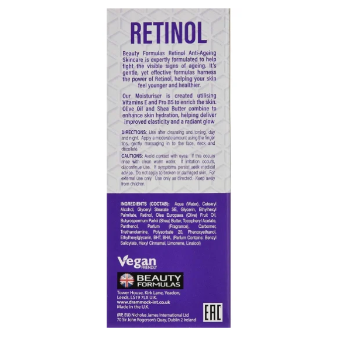 Beauty Formulas Retinol Cleanser 150ml & Moisturiser 75ml Combo Pack