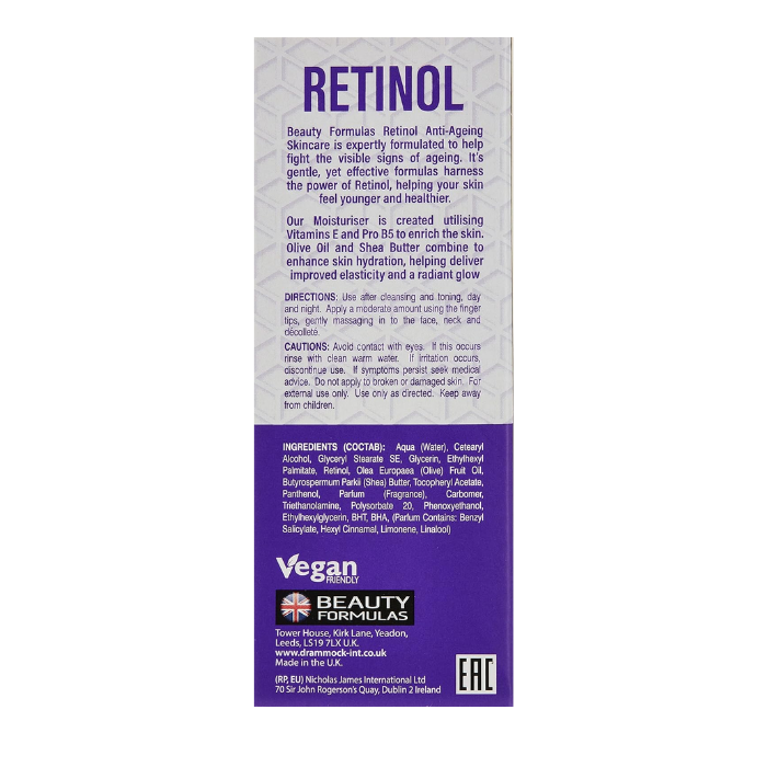 Beauty Formulas Retinol Cleanser 150ml & Moisturiser 75ml Combo Pack