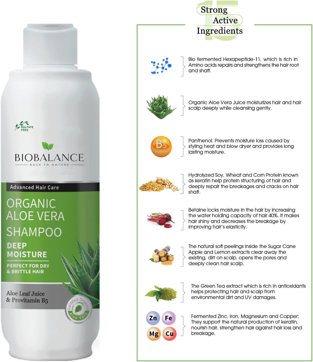 Bio Balance Organic Aloe Vera Shampoo For Dry Hair  330 ml