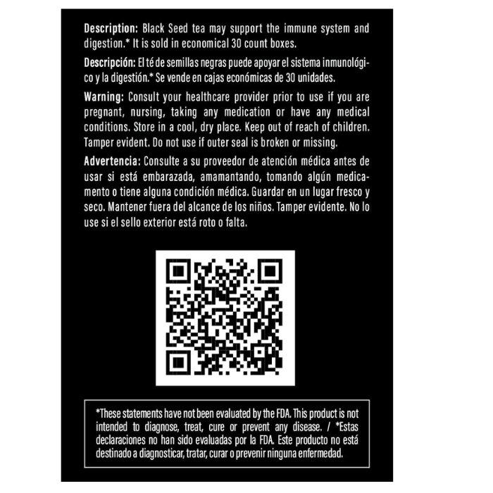 Bio Nutrition Black Seed Oil Tea 30  Bags