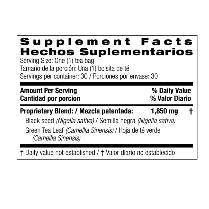 Bio Nutrition Black Seed Oil Tea 30  Bags