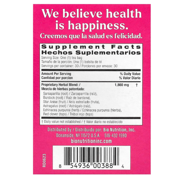 Bio Nutrition Lymph Support Tea 30  Bags
