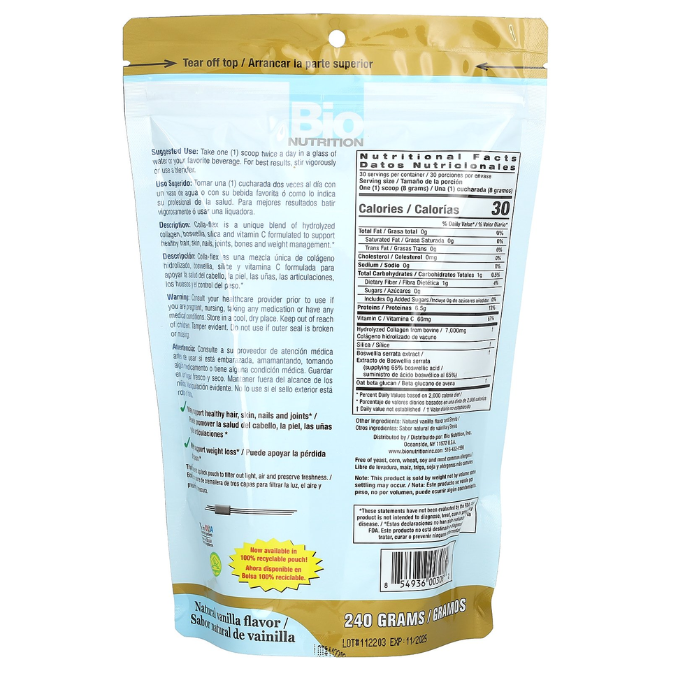Bio Nutrition Colla Flex  240 Gms Vanilla