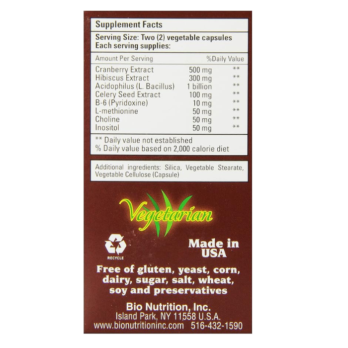 Bio Nutrition Kidney Bladder Wellness 60 Vegetable Capsules