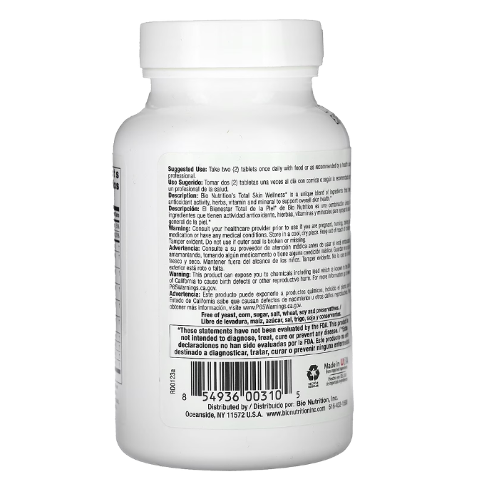 Bio Nutrition Total Skin Wellness 60's