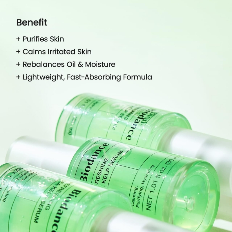 Biodance Refreshing Sea Kelp Serum, Anti-Breakout, Oil Control and Calming Care for Sensitive Skin, 30ml