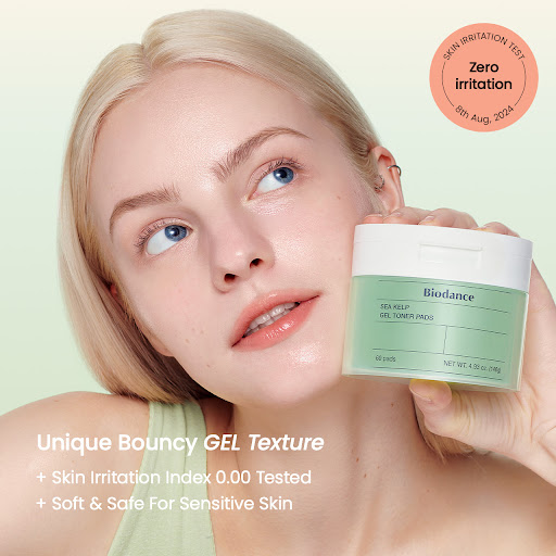 Biodance Sea Kelp Gel Toner Pads, Calming, Oil Control and pH Balancing Care, 60s