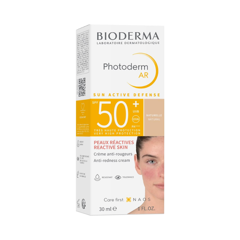 Bioderma Photoderm AR (SPF 50+) Anti-Redness Tinted Sunscreen for Sensitive, Rosacea-Prone Skin 30ml