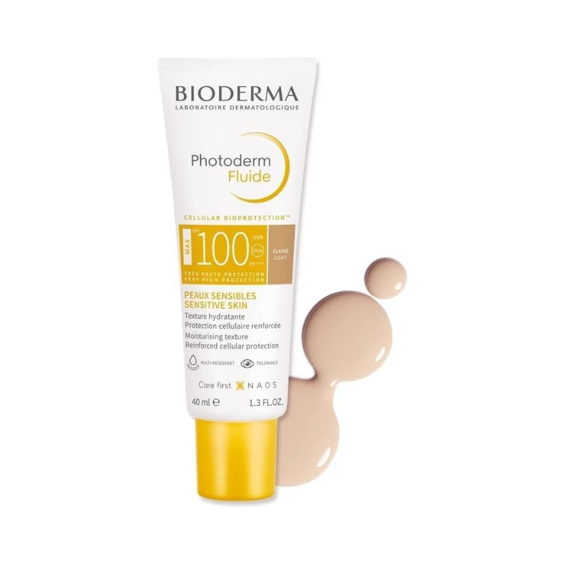 Bioderma Photoderm Max Fluid (SPF 100) – Ultra-Light Sunscreen for Sensitive Skin & Extreme Sun Protection, 40ml