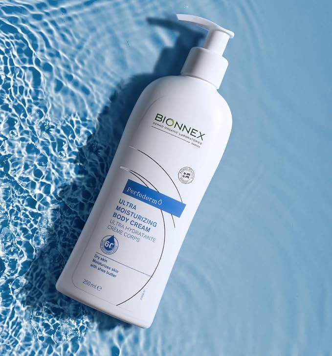 Bionnex Perfederm Moisturizing Body Cream for Dry and Atopic Skin, Deep Hydration with Shea Butter, 250ml