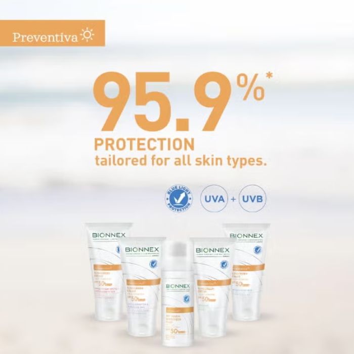 Bionnex Preventiva Sunscreen (SPF100) Cream, Ultra-High Protection, Anti-Aging and Blemish Control, 50ml
