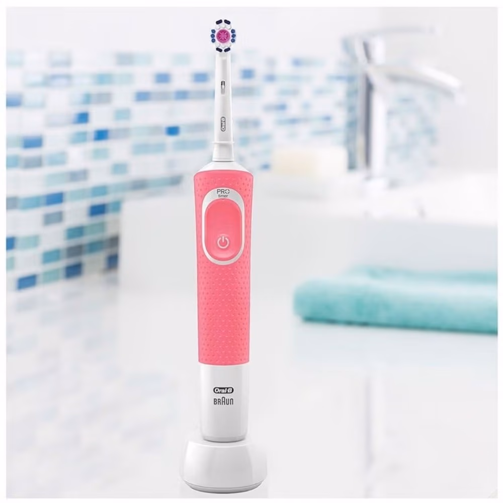 Braun Oral B Vitality 100 3D White Toothbrush Pink D100.413.