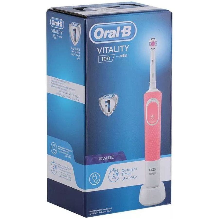 Braun Oral B Vitality 100 3D White Toothbrush Pink D100.413.