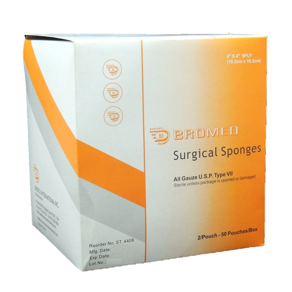 BROMED GAUZE SPONGE 4X4 8P STERILIZE