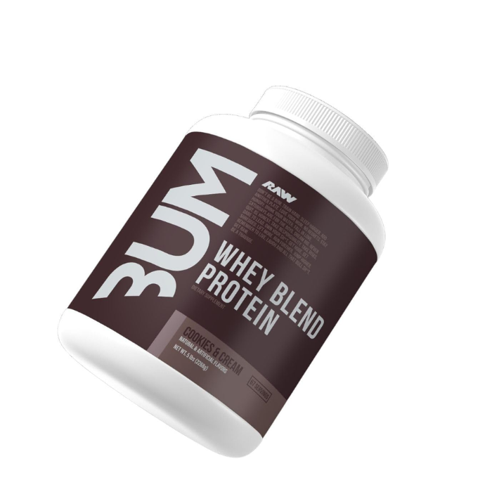 Raw Nutrition Bum Whey Blend Powder Cookies & Cream, Protein for Lean Muscle Support, 5lb