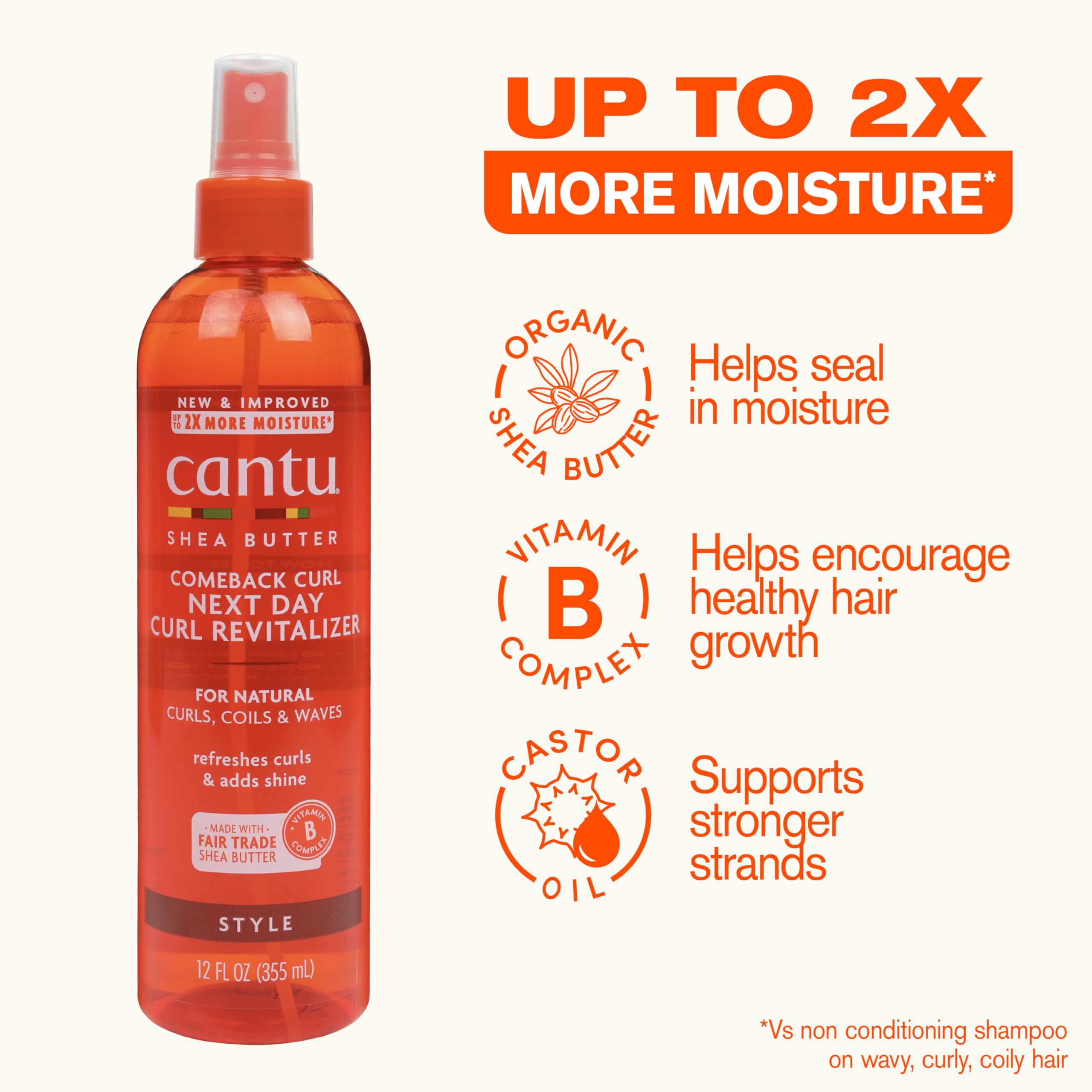 Cantu Natural Hair Comeback Curl Next Day Curl Revit 355ml