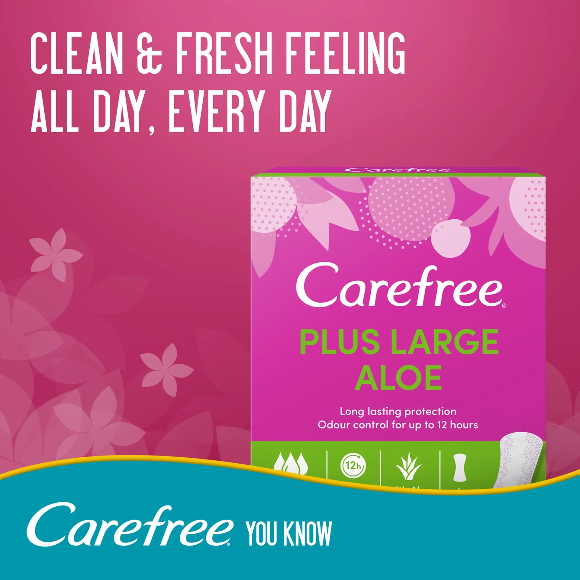 Carefree Plus Aloe Large Pantyliners 48s