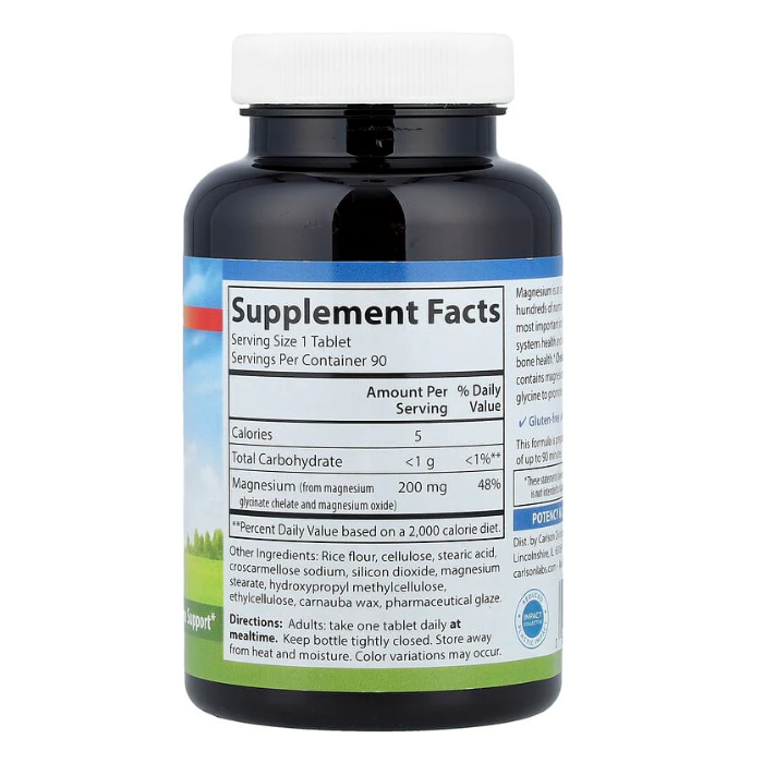 Carlson Chelated Magnesium 200Mg 90 Tabs