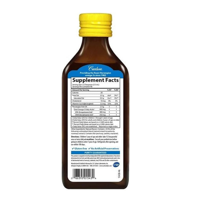 Carlson Kids Fish Oil Lemon 200ml