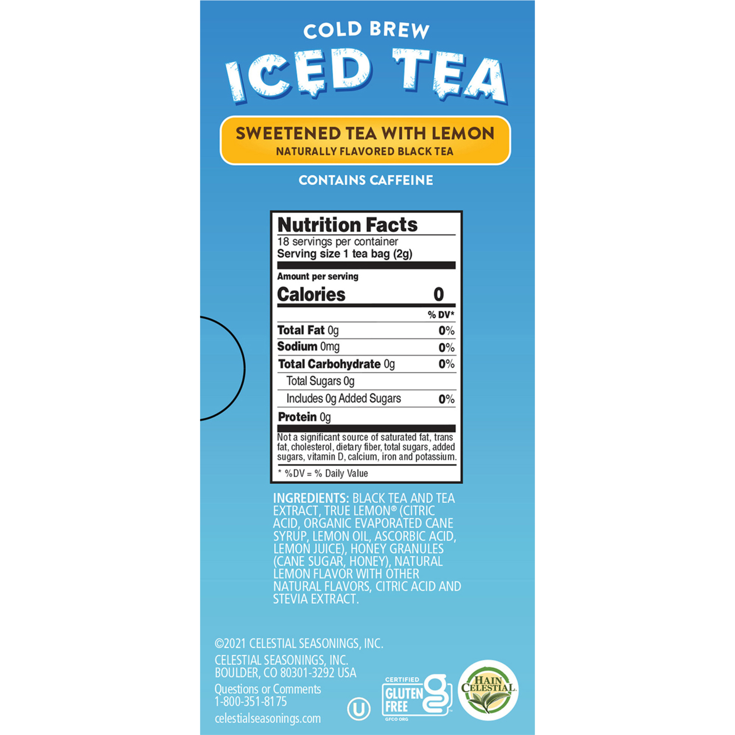 Celestial Seasonings Cold Brew Tea Sweetened 18s