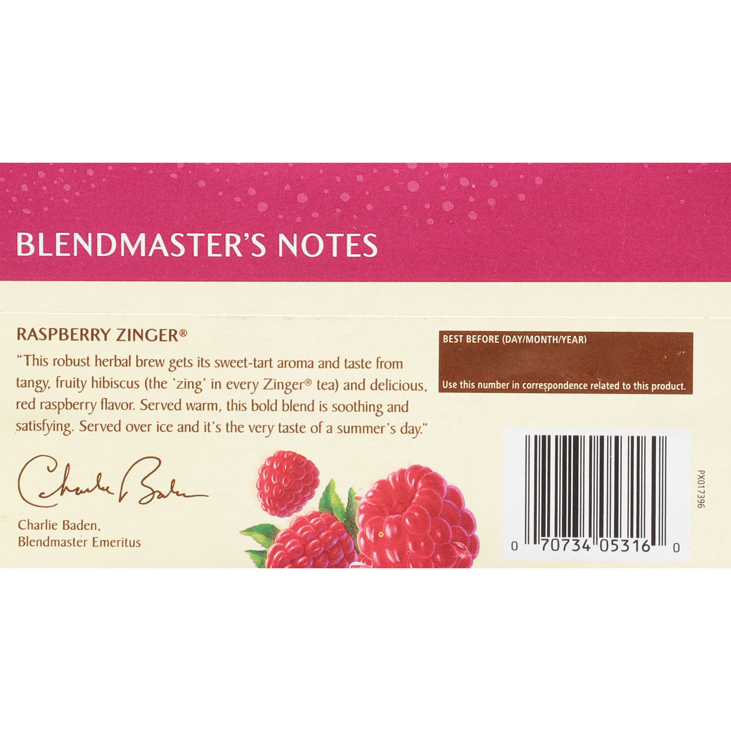 Celestial Seasonings Herbal Tea Raspberry Zinger 20s