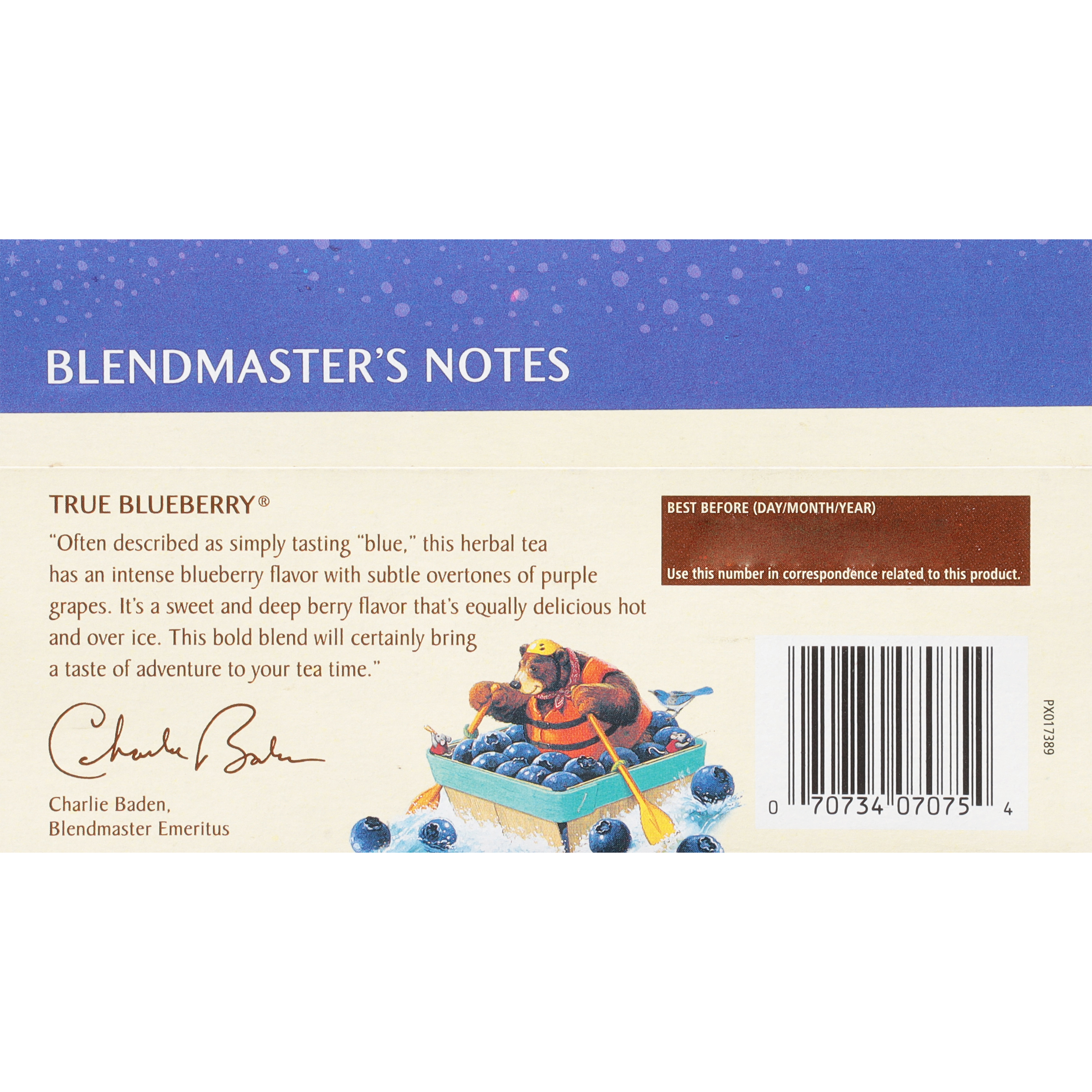 Celestial Seasonings Herbal Tea True Blueberry 20s