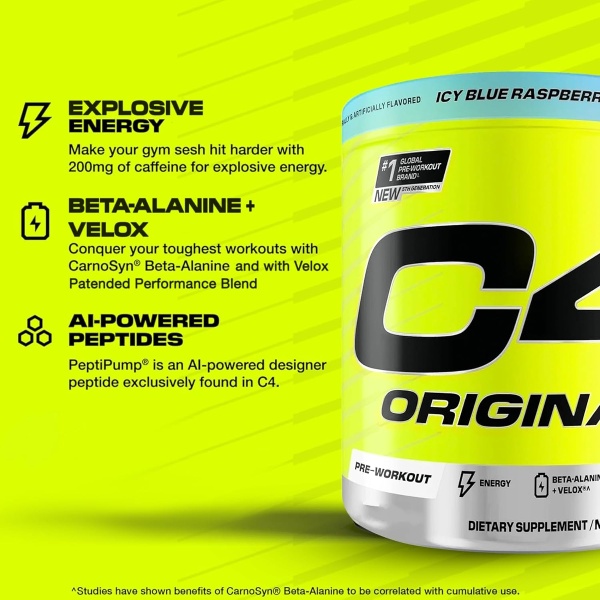 Cellucor C4 Original Powder Blue Raspberry 30 Servings 174g