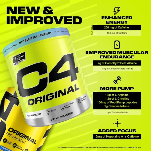 Cellucor C4 Original Powder Blue Raspberry 30 Servings 174g