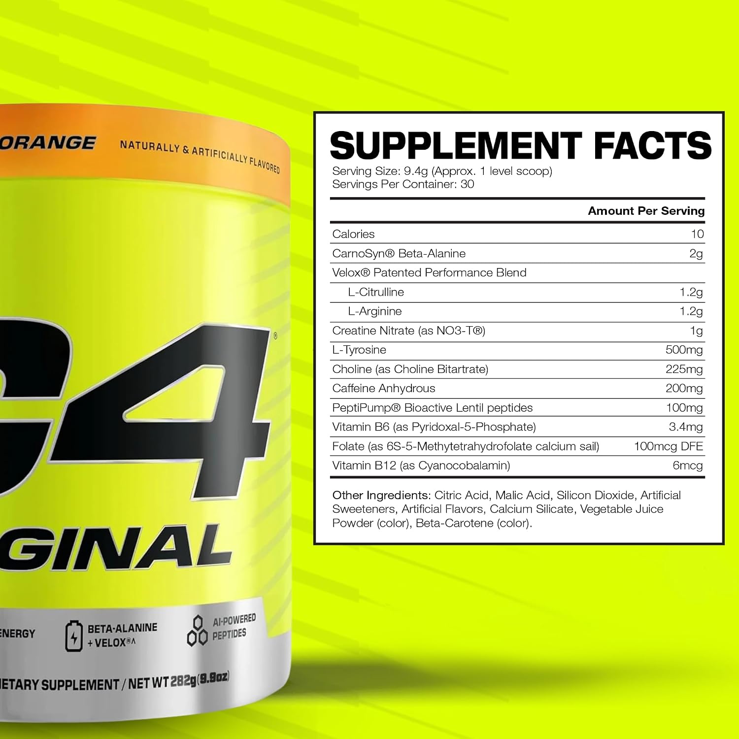 Cellucor C4 Original Powder Orange Burst 30 Servings 174g