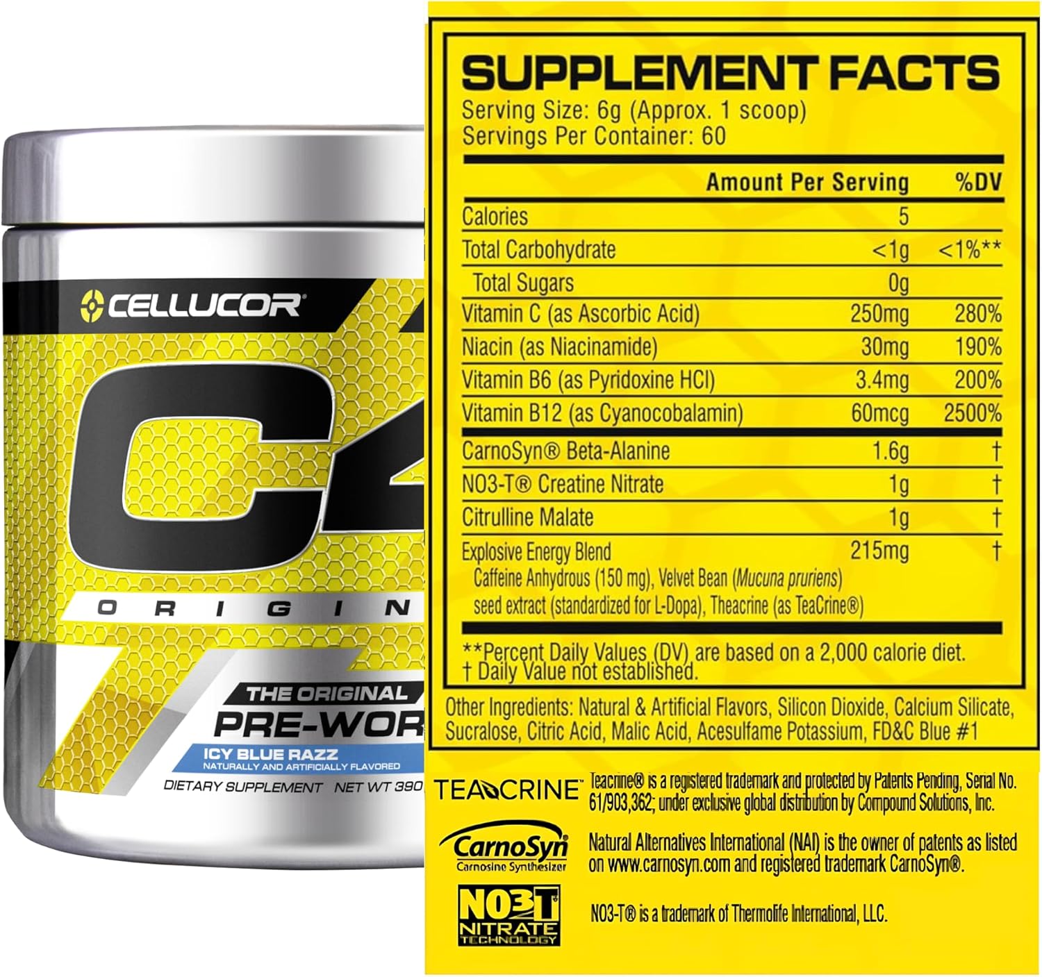 Cellucor C4 Original Icy Blue Razz 60 Servings