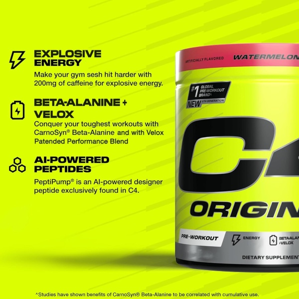 Cellucor C4 Original Pre-Workout Fruit Punch 475g, Energy, Focus and Endurance, 50 Servings