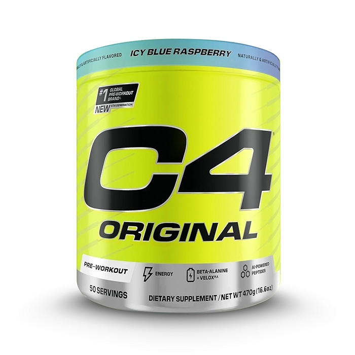 Cellucor C4 Original Pre-Workout Icy Blue Raspberry 470g, Energy, Focus and Endurance, 50 Servings