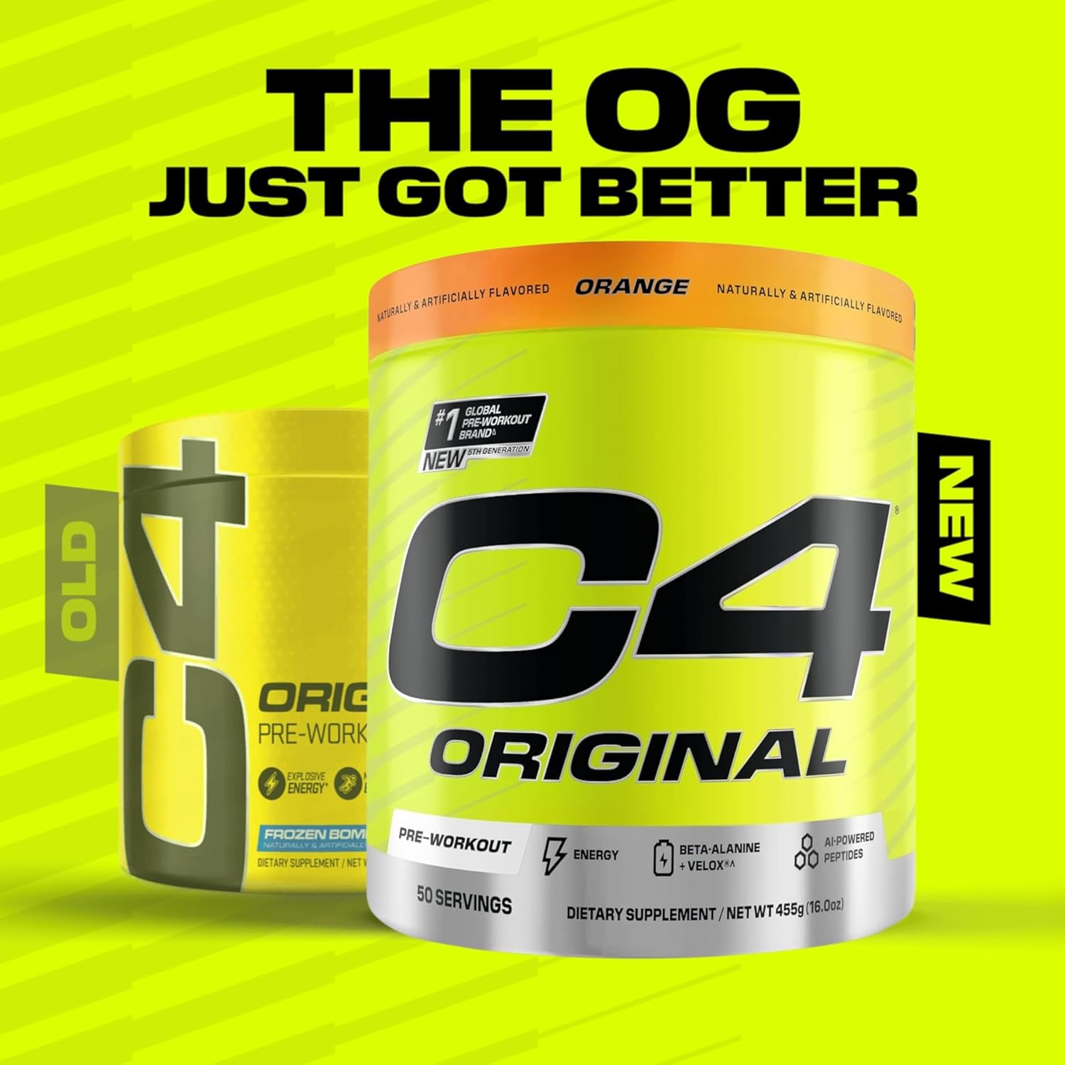 Cellucor C4 Original Pre-Workout Orange 455g, Energy, Focus and Endurance Formula, 50 Servings