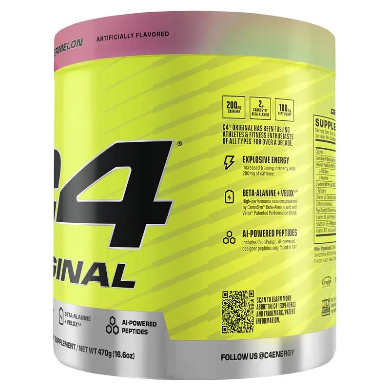 Cellucor C4 Original Pre-Workout Watermelon 470g, Energy, Strength and Endurance, 50 Servings