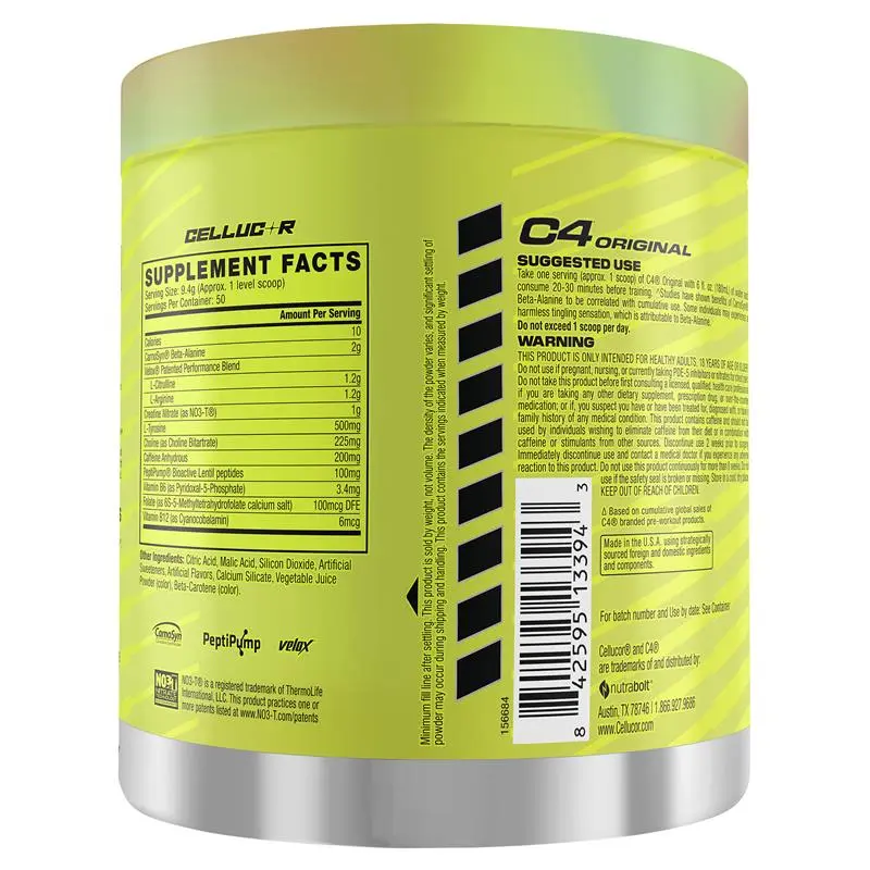 Cellucor C4 Original Pre-Workout Watermelon 470g, Energy, Strength and Endurance, 50 Servings