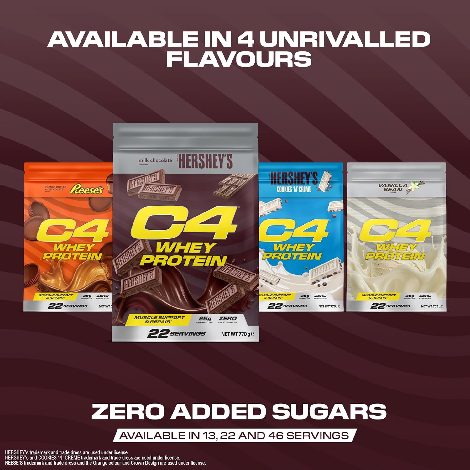 Cellucor C4 Whey Protein Powder Hershey’s Chocolate, Fast Digesting Blend, 770g