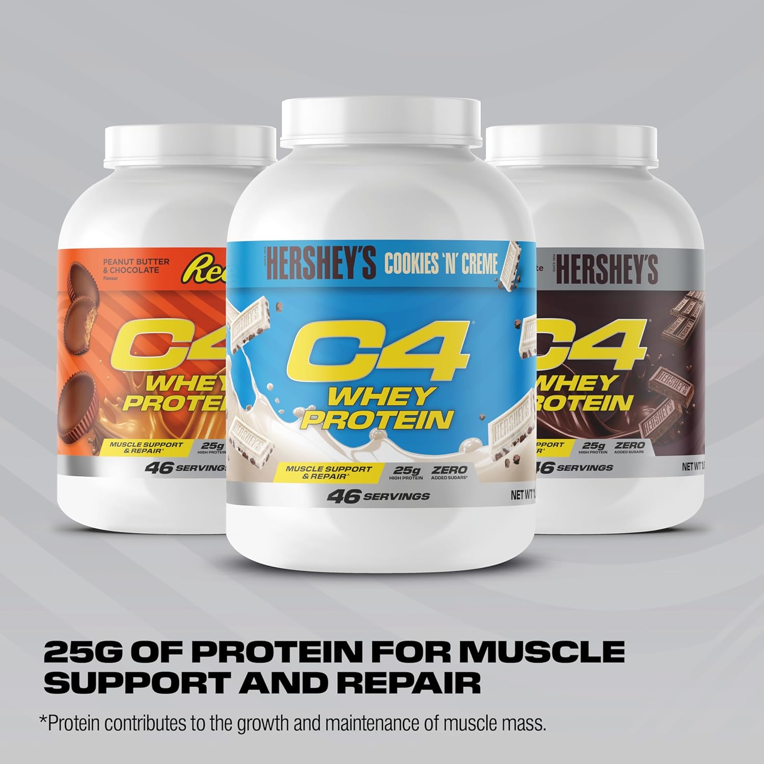 Cellucor C4 Whey Protein Powder Hershey’s Chocolate, Blend for Muscle Recovery, 1.61kg
