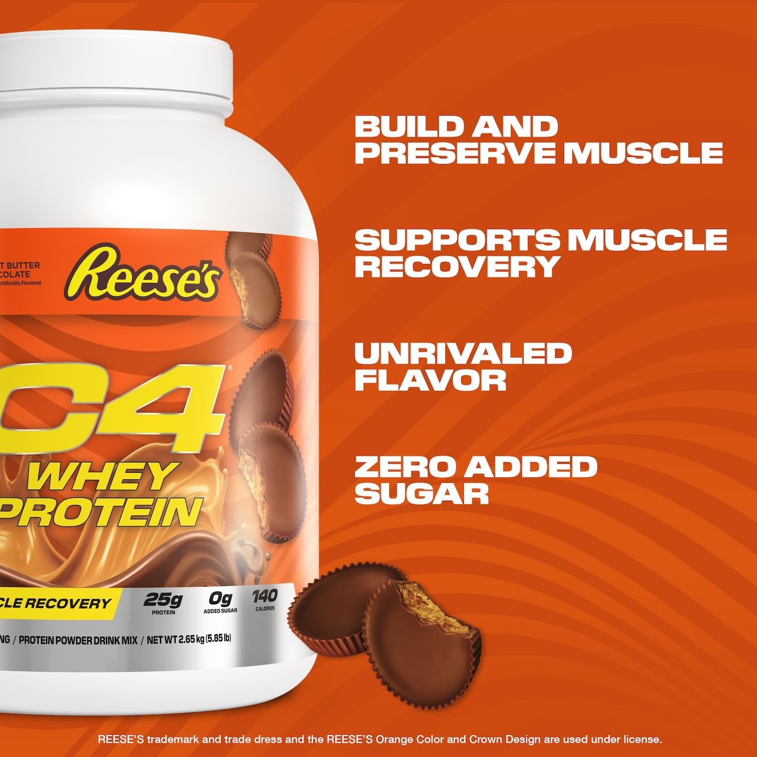 Cellucor C4 Whey Protein Powder Reese’s Peanut Butter & Chocolate, Blend for Muscle Recovery, 1.7kg