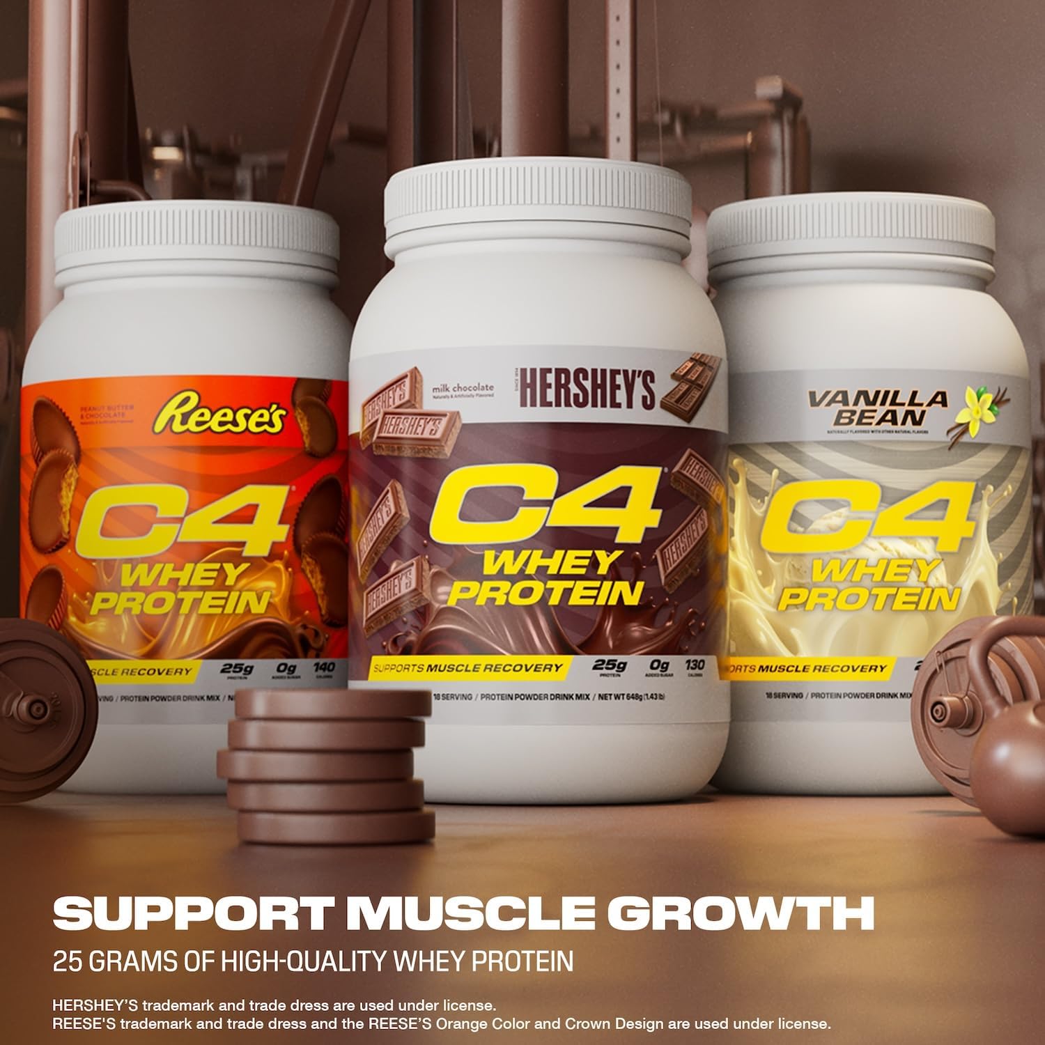Cellucor C4 Whey Protein Powder Reese’s Peanut Butter & Chocolate, Blend for Muscle Recovery, 1.7kg