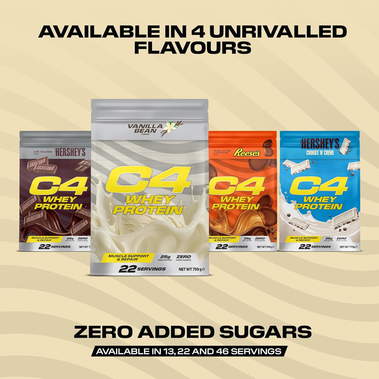 Cellucor C4 Whey Protein Powder Vanilla Bean, Fast-Digesting for Muscle Recovery, 759g