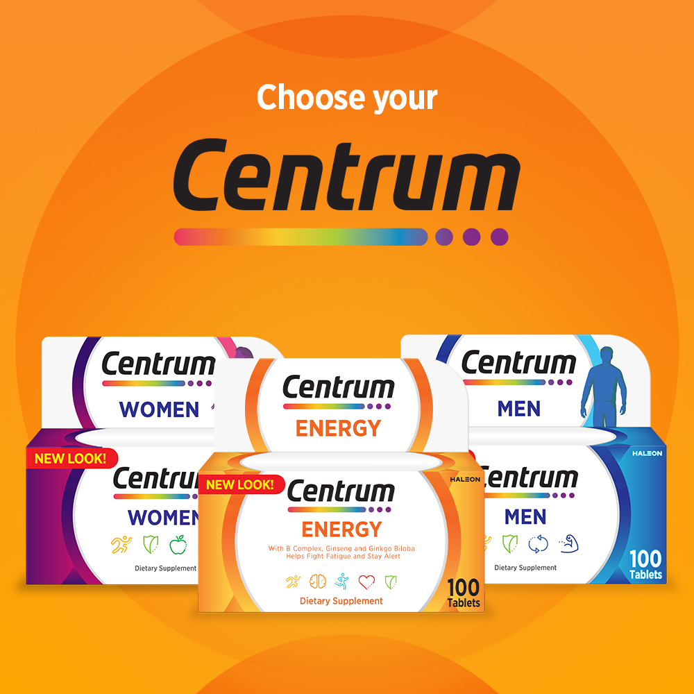 Centrum Energy Multivitamin with Ginseng & Ginkgo Biloba for Active Body and Mind, 100 Tablets