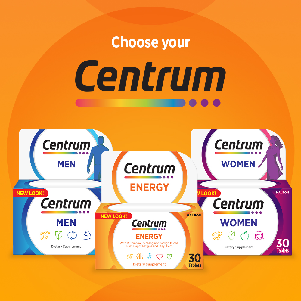 Centrum Energy Multivitamin with Ginseng and Gingko Biloba 30 Tablets