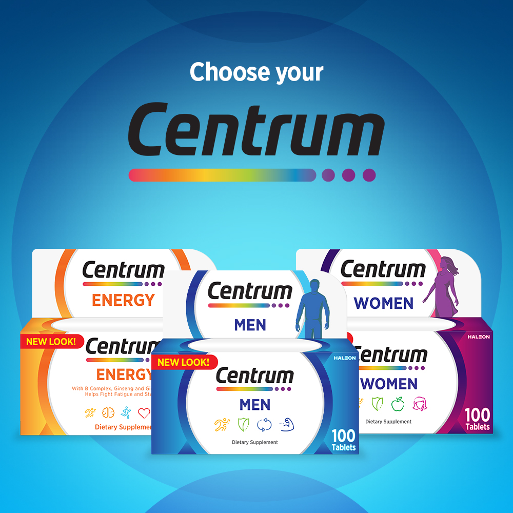 Centrum Men Multivitamin & Mineral Tablets for Energy, Immunity and Muscle Function, 100 Tablets