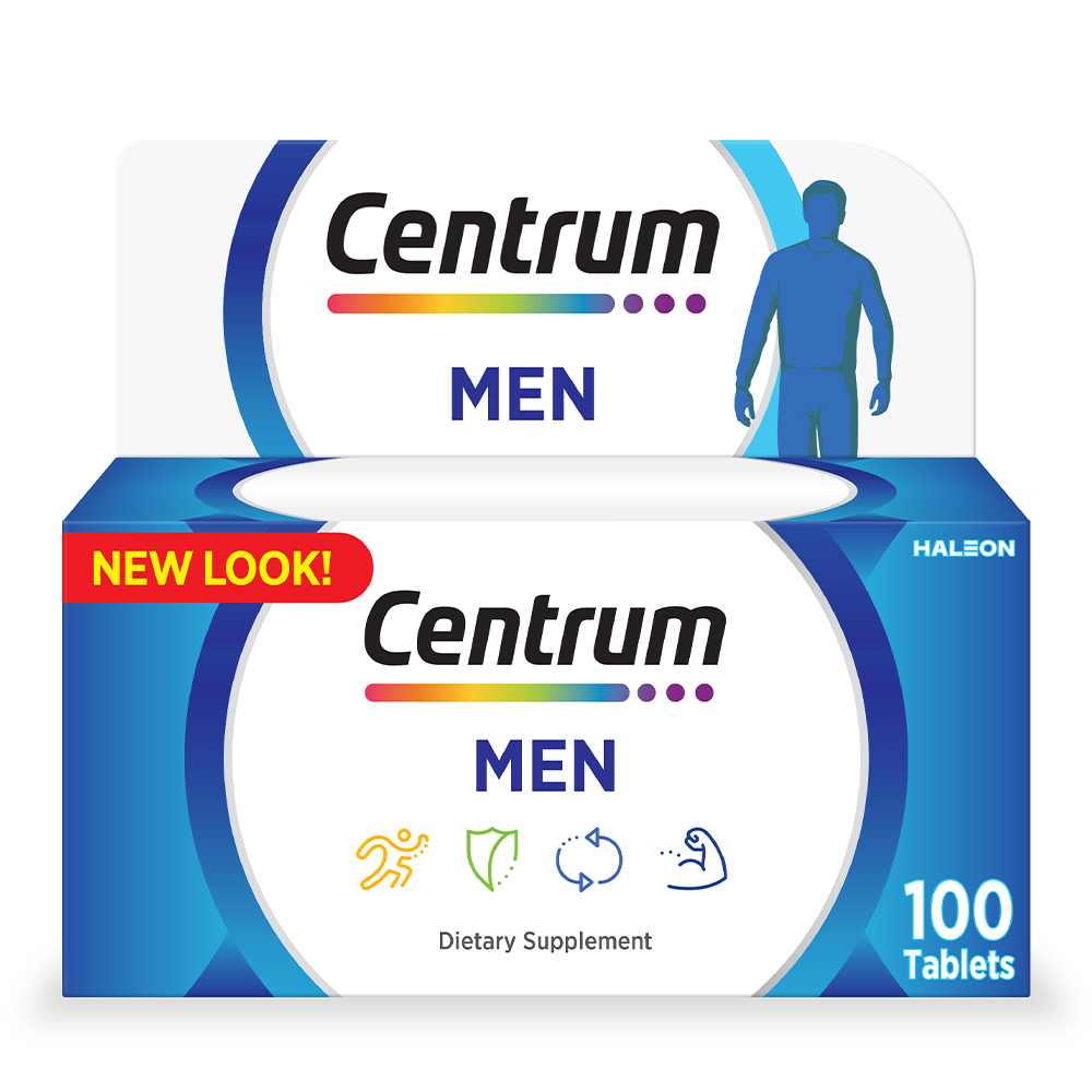 Centrum Men Multivitamin & Mineral Tablets for Energy, Immunity and Muscle Function, 100 Tablets