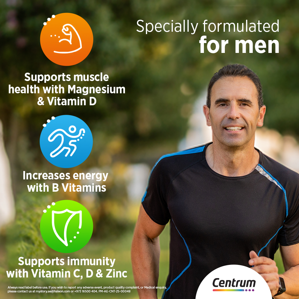 Centrum Men Multivitamin & Mineral Tablets for Energy, Immunity and Muscle Function, 30 Tablets