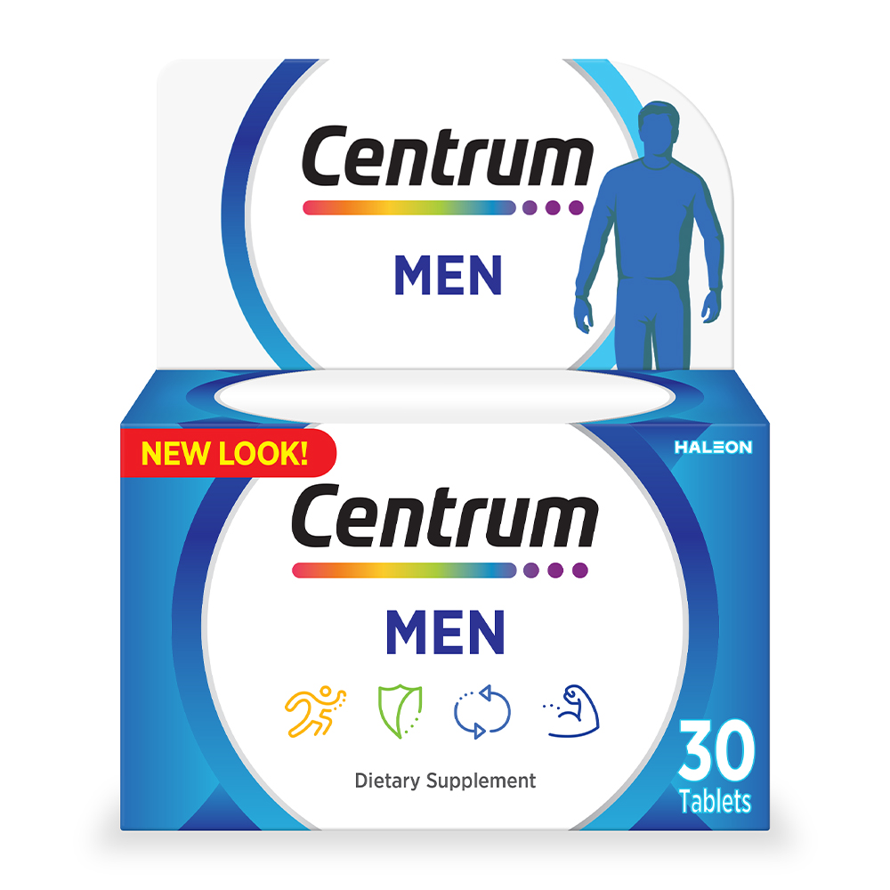 Centrum Men Multivitamin & Mineral Tablets for Energy, Immunity and Muscle Function, 30 Tablets
