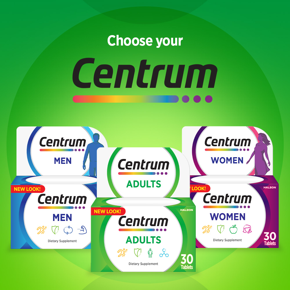 Centrum Adult Multivitamin, Complete Daily Vitamins & Minerals for Energy, Immunity & Wellness, 30 Tablets